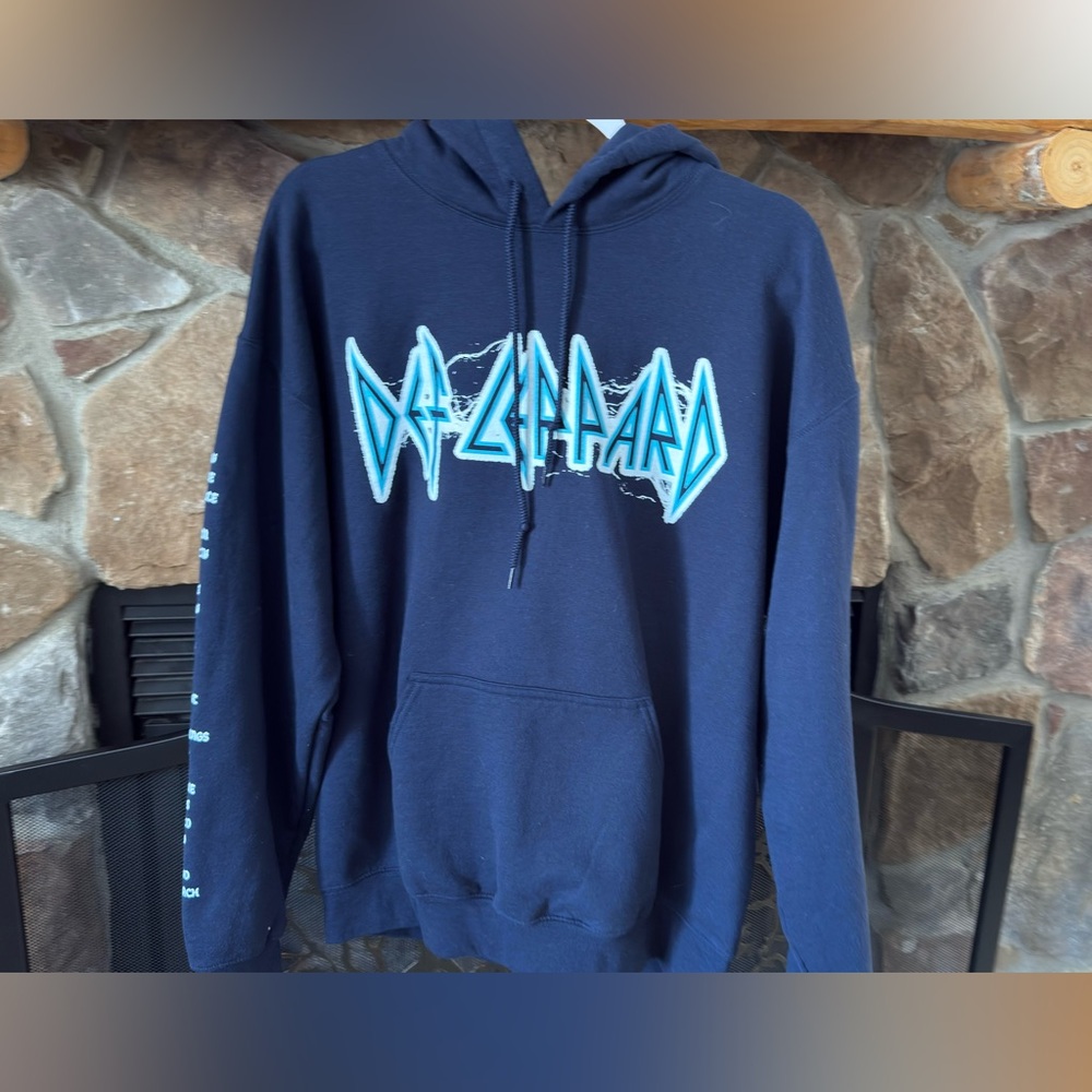 Def Leppard UNISEX Concert Dark Blue Graphic Hoodie